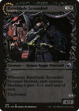 Baneblade Scoundrel (Showcase) (MID-289) - Innistrad: Midnight Hunt: (Showcase, Double Faced Transform) Foil