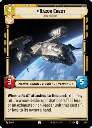 Razor Crest - Ride For Hire (Foil) [JTL - 721]