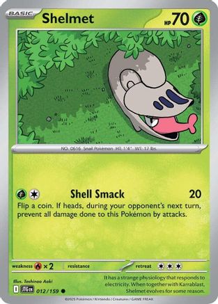 Shelmet 012/159  - Reverse Holofoil SV09 Journey Together - Common