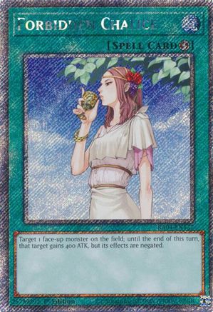 Forbidden Chalice (Platinum Secret Rare) (RA04-EN137) - Quarter Century Stampede 1st Edition