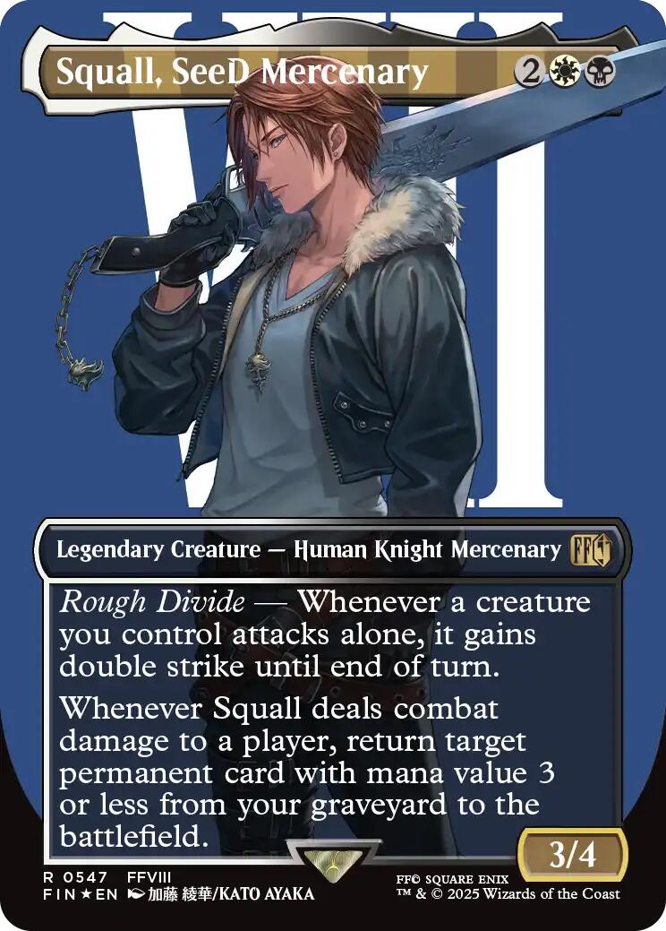 Squall, SeeD Mercenary (Borderless) (Surge Foil) [FIN - 547]