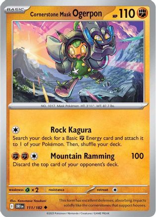 Cornerstone Mask Ogerpon 111/182  - Reverse Holofoil SV10 Destined Rivals - Uncommon