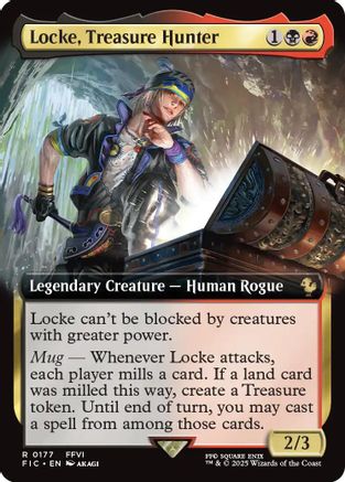 Locke, Treasure Hunter (Extended Art) (FIC-177) - Commander: FINAL FANTASY Foil