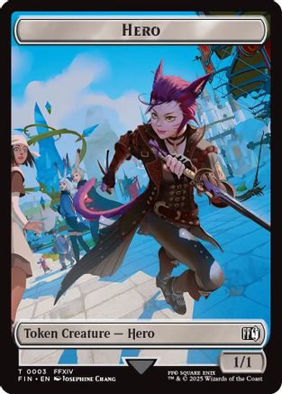 Hero (0003) // Knight Double-Sided Token (FIN-3 // 10) - FINAL FANTASY Foil