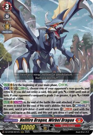 Hellfire Dragon, Wirbel Dragon (DZ-BT08/001EN) - DZ-BT08: Knights 0f Rebirth