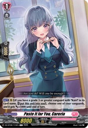 Paste it for You, Careria (DZ-BT08/113EN) - DZ-BT08: Knights 0f Rebirth