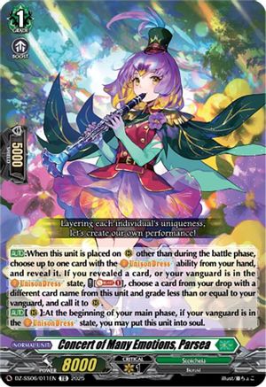 Concert of Many Emotions, Parsea (DZ-SS06/011EN) - DZ-SS06: Master Deckset -Urara Haneyama-