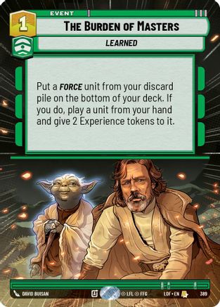The Burden of Masters (Hyperspace) [LOF - 389]