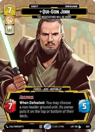 Qui-Gon Jinn - The Negotiations Will Be Short (Prestige Foil) [LOF - 1097]
