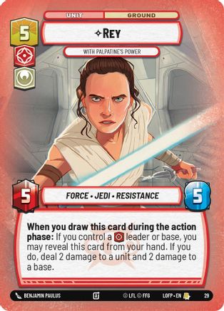 Rey - With Palpatine's Power (Foil) (29) - Legends of the Force  Weekly Play Promos Foil