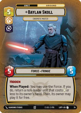 Baylan Skoll - Enigmatic Master (Foil) (34) - Legends of the Force  Weekly Play Promos Foil