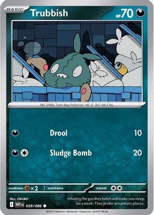 Trubbish 059/086  - Reverse Holofoil SV White Flare - Common