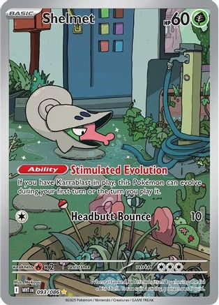 Shelmet 093/086  - Holofoil SV White Flare - Illustration Rare