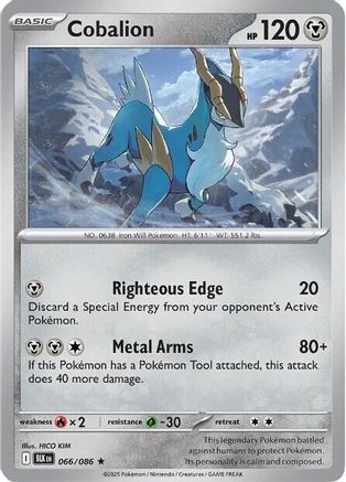 Cobalion 066/086  - Holofoil SV Black Bolt - Rare