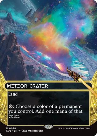 Meteor Crater (0026) (Borderless) (EOS-026) - Edge of Eternities: Stellar Sights Foil
