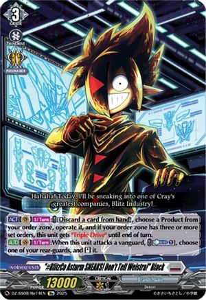 "#BlitzCo Asturm SNEAKS! Don't Tell Welstra!" Black (DZ-SS08/Re14EN) - DZ-SS08: Festival Booster 2025