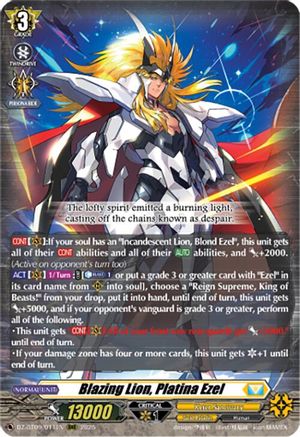 Blazing Lion, Platina Ezel (DZ-BT09/011EN) - DZ-BT09: Super Brave Detonation