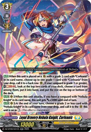 Loyal Bravery Nebula Knight, Corleanis (DZ-BT09/031EN) - DZ-BT09: Super Brave Detonation