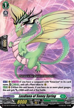 Lusdiana of Sunny Spring (TDR) (DZ-SS10/009EN-R) - DZ-SS10: Shiki Otei Start Deck
