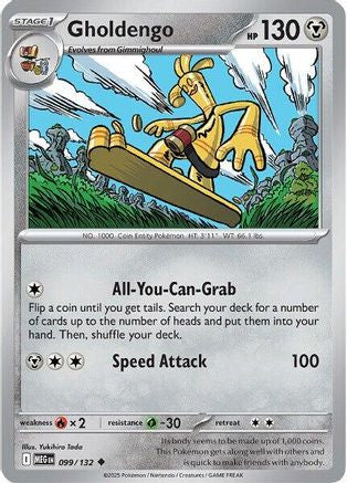 Gholdengo 099/132  - Reverse Holofoil ME01 Mega Evolution - Uncommon