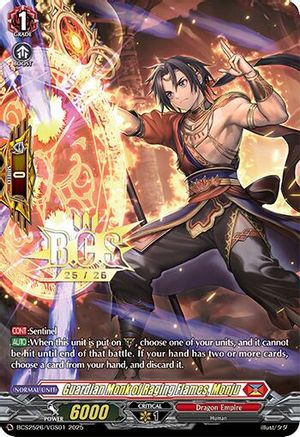 Guardian Monk of Raging Flames, Monju (BCS2526/VGS01) - Bushiroad Event Cards