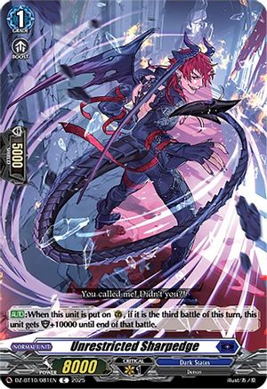 Unrestricted Sharpedge (DZ-BT10/081EN) - DZ-BT10: Dragonsoul Resonance