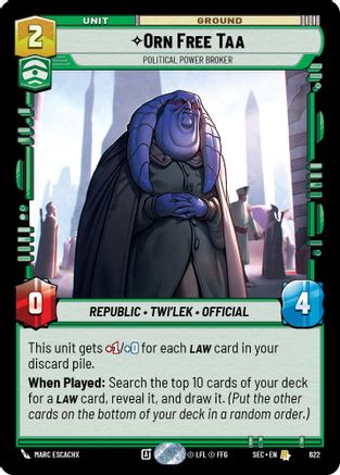 Orn Free Taa - Political Power Broker (Foil) [SEC - 622]