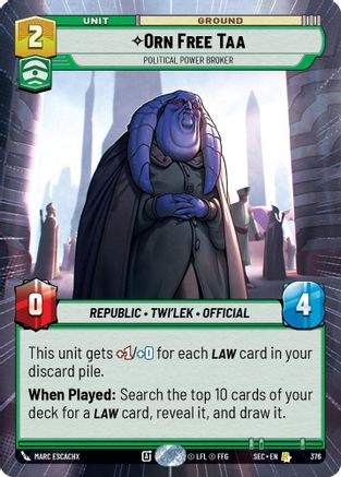 Orn Free Taa - Political Power Broker (Hyperspace) [SEC - 376]