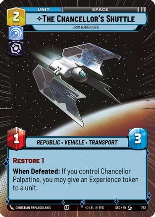 The Chancellor's Shuttle - Grim Harbinger (Hyperspace Foil) [SEC - 783]