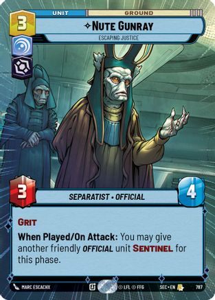 Nute Gunray - Escaping Justice (Hyperspace Foil) [SEC - 787]