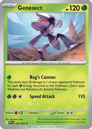 Genesect 008/094  - Reverse Holofoil ME02 Phantasmal Flames - Rare