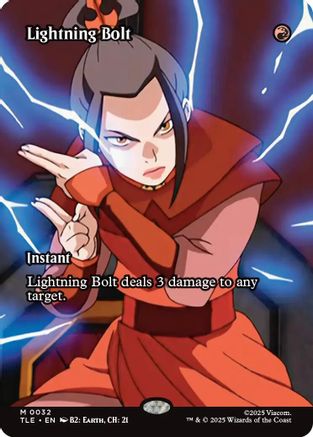 Lightning Bolt (Borderless) (TLE-032) - Avatar: The Last Airbender: Eternal-Legal Foil