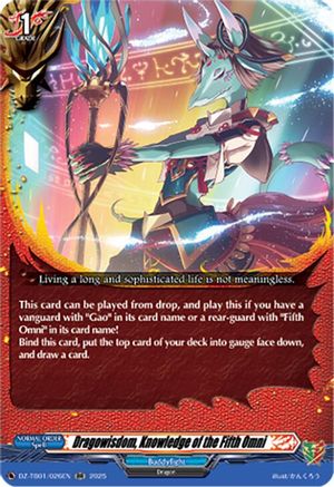 Dragowisdom, Knowledge of the Fifth Omni (DZ-TB01/026EN) - DZ-TB01: Future Card Buddyfight