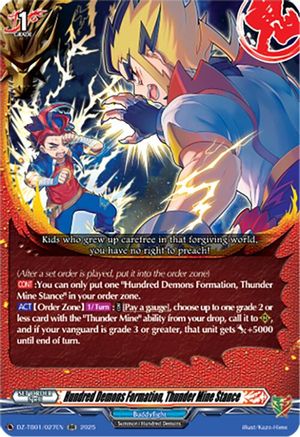 Hundred Demons Formation, Thunder Mine Stance (DZ-TB01/027EN) - DZ-TB01: Future Card Buddyfight