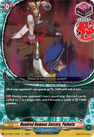 Hundred Demons Sorcery, Pathetic (DZ-TB01/112EN) - DZ-TB01: Future Card Buddyfight
