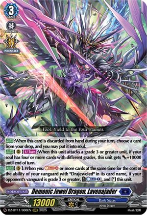 Demonic Jewel Dragon, Lavenajader (DZ-BT11/006EN) - DZ-BT11: Symphony of Might & Bloom