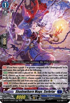 Shadowthorn Mage, Corbriar (DZ-BT11/025EN) - DZ-BT11: Symphony of Might & Bloom