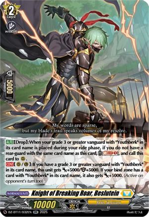 Knight of Breaking Roar, Beslutein (DZ-BT11/032EN) - DZ-BT11: Symphony of Might & Bloom