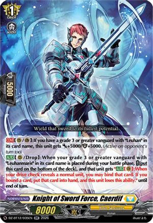 Knight of Sword Force, Caerdif (DZ-BT12/035EN) - DZ-BT12: Chasm of Lost Souls