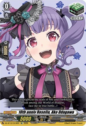 10th anniv Roselia, Ako Udagawa (DZ-BT12/EX19EN) - DZ-BT12: Chasm of Lost Souls