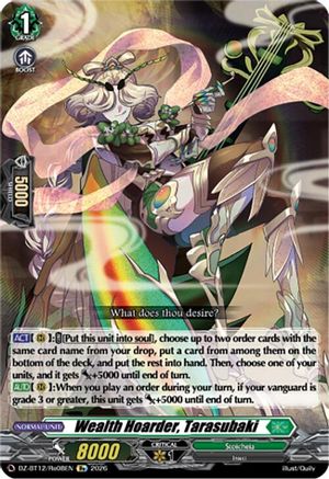 Wealth Hoarder, Tarasubaki (DZ-BT12/Re08EN) - DZ-BT12: Chasm of Lost Souls