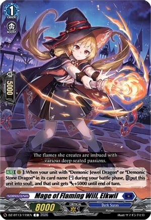 Mage of Flaming Will, Elkwil (DZ-BT13/119EN) - DZ-BT13: Parallactic Clash