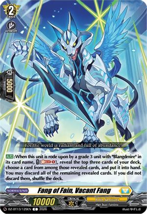 Fang of Fain, Vacant Fang (DZ-BT13/129EN) - DZ-BT13: Parallactic Clash