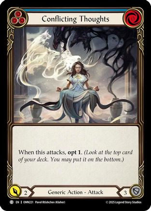Conflicting Thoughts (Blue) (OMN221) - Omens of the Third Age Rainbow Foil