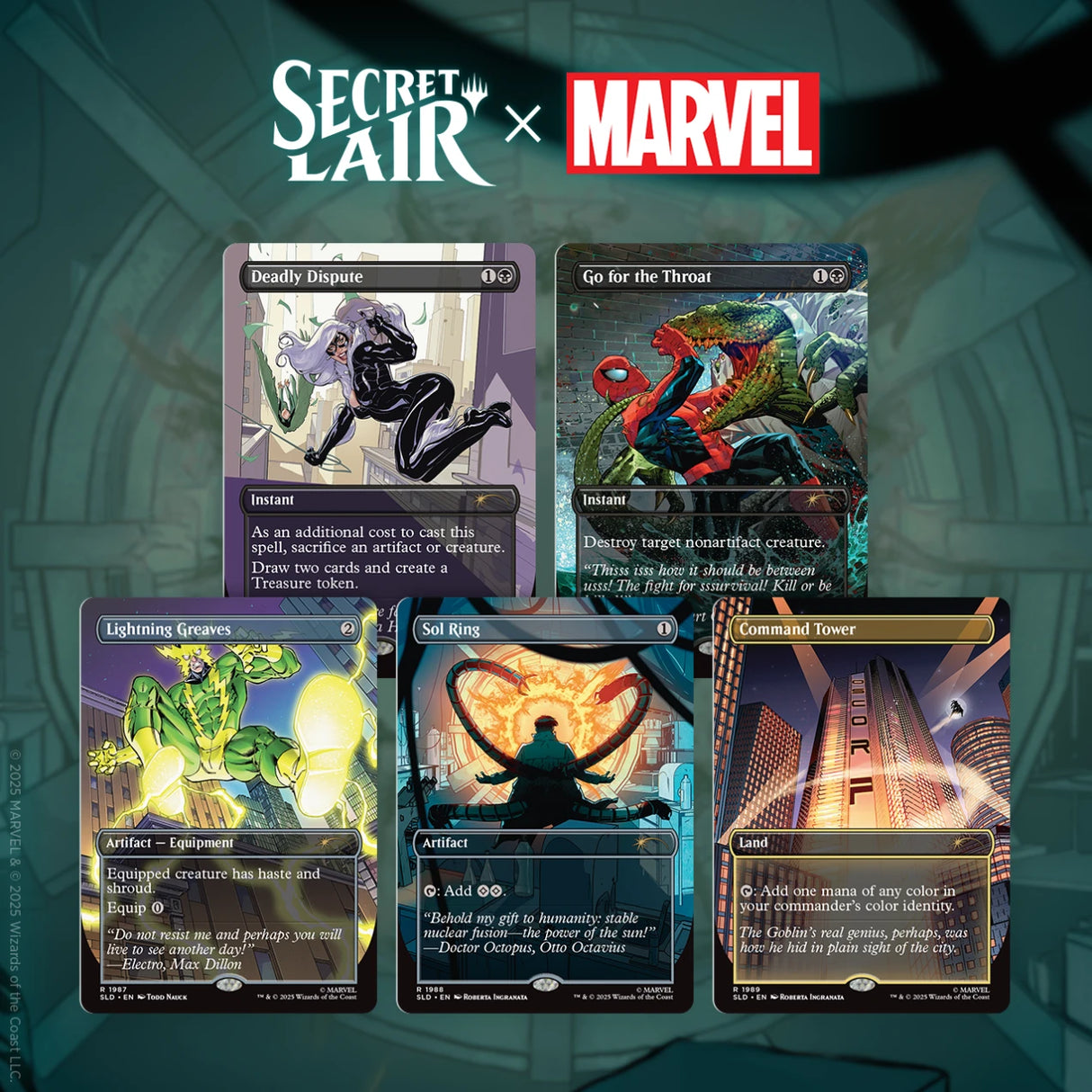 Secret Lair x Marvel's Spider-man: Villainous Plots - Rainbow Foil