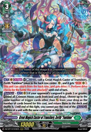 Great Magick Caster of Transitory, Zerith "Fantome" (DZ-BT14/016EN) - DZ-BT14: Envoys of the Crimson Moon