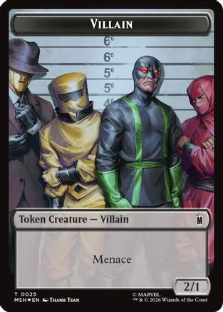 Villain (0025) // Robot Villain (0026) Double-Sided Token (Surge Foil) (MSH-25 // 26) - Marvel Super Heroes Foil