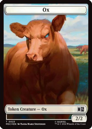 Ox (0023) // Construct (0030) Double-Sided Token (Surge Foil) (MSC-23 // 30) - Commander: Marvel Super Heroes Foil