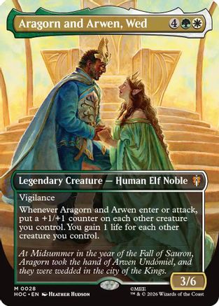 Aragorn and Arwen, Wed (Borderless) (HOC-028) - The Hobbit: Eternal-Legal Foil