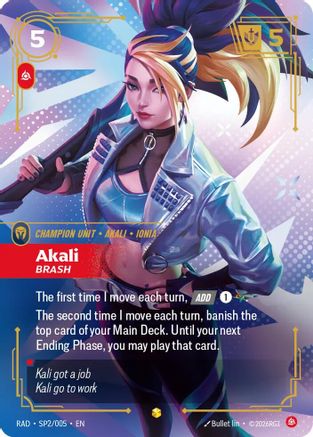 Akali, Brash (K/DA Special Art Card) (SP2/005) - Radiance Foil